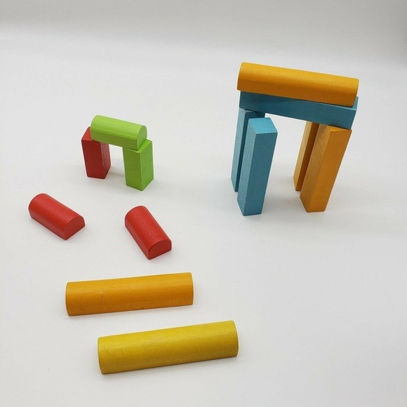 Wood Stacking Train and Wooden Blocks 23 Pcs - Picture 3 of 7